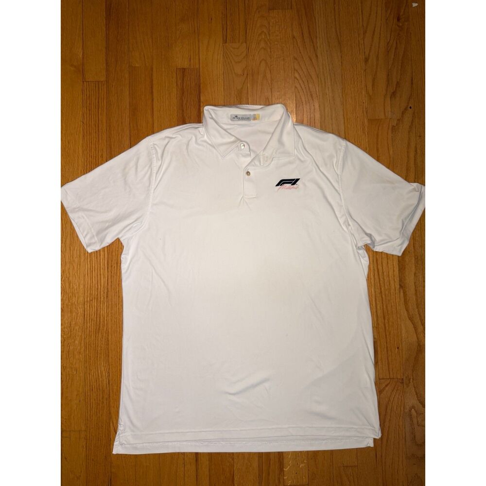 Peter Millar F1 Miami Grand Prix Polo Shirt Mens White UPF 50 Golf